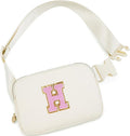 Uygafly Monogrammed Gifts for Women - Fanny Pack & Crossbody Bag for Kids & Women, Trendy Everywhere Belt Bag | Cream