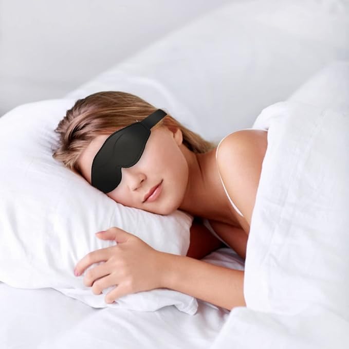 Sleep Eye Mask for Men Women, 3D Contoured Sleeping Mask, Soft Comfort Blindfold & Eye Cover for Flight Travel Yoga Nap