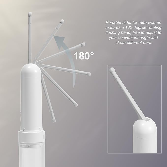 Travel Portable Bidet, USB-C Rechargeable Handheld Travel Bidet Sprayer with 3 Wash Modes for Personal Hygiene, Bed-Ridden & Postpartum Care, Camping Essential