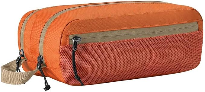 Eagle Creek Pack-It Reveal Quick Trip - Dual-Compartment Toiletry Bag for Travel - Full-Length Zipper Compartments - Recycled Fabric Construction - Water-Resistant & Quick-Drying - Mandarin