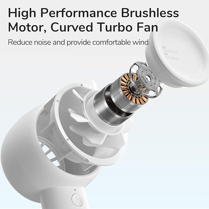 JISULIFE Mini Portable Fan-Bladeless Safe Design, Powerful Turbo Handheld Fan with 5 Speeds, 16Hrs Max Cooling Time，USB Rechargeable, Small Pocket for Travel/Lash, Gifts For Girls/Women (Pack of 2)