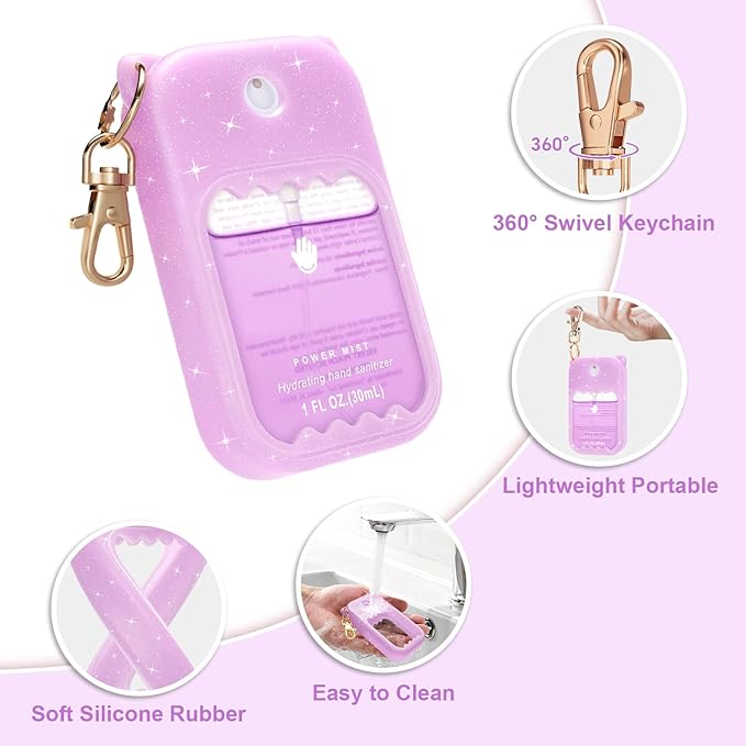 Hand Sanitizer Spray Case for Touchland Silicone Touchland Case Keychain Cute Hand Sanitizer Holder Keychain Compatible with Touch land Power Mist Gentle/Glow Mist