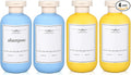 4 PACK 6.8 oz Plastic Travel Shampoo Bottles, Refillable Flip Cap Squeeze Bottles for Toiletries, Large Leakage-proof Travel Shampoo and Conditioner Container
