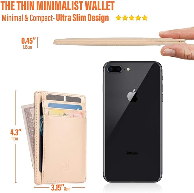 GH GOLD HORSE Slim RFID Blocking Card Holder Minimalist Leather Front Pocket Wallet for Women | Slim, RFID Blocking, Minimalist, Front Pocket