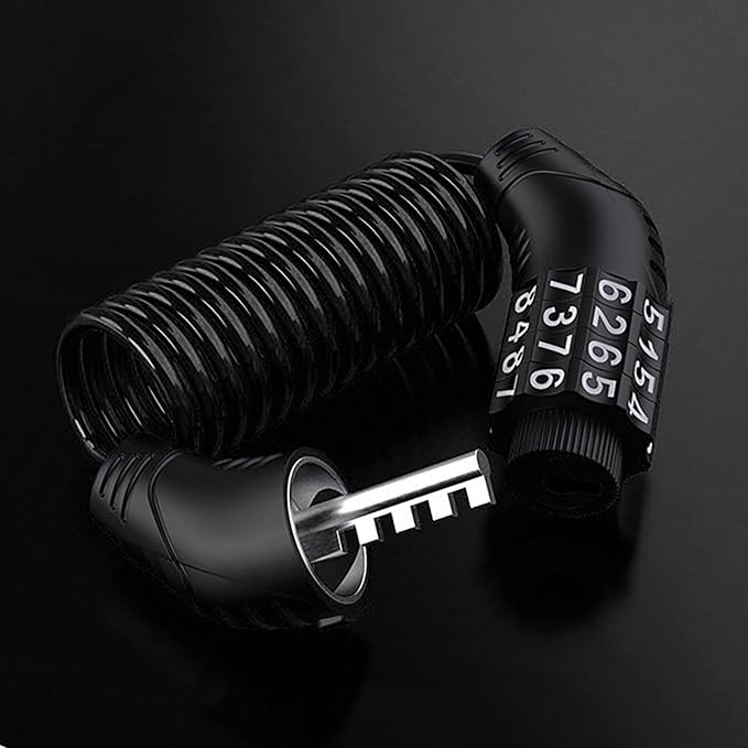 Windance 2pcs Motorcycle Helmet Lock Cable, Anti-Theft Retractable Luggage Lock with 4 Digit Password Combination Security Lock (Black 2pcs)