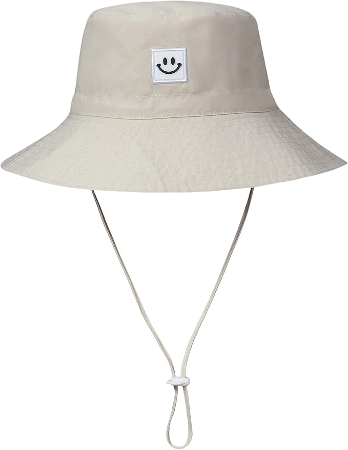 55cube UPF 50+ Baby & Toddler Sun Hat, Wide Brim Infant Bucket Hat for Beach & Outdoors, Adjustable Fit for Ages 0-4 Years