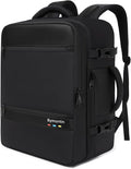 Smart Suitcase-style Laptop Backpack, 25L / 35L Practical Travel Bag for Work, Leisure & Flight, Luggage-Style Commuter Pack (All-Black, 25L)