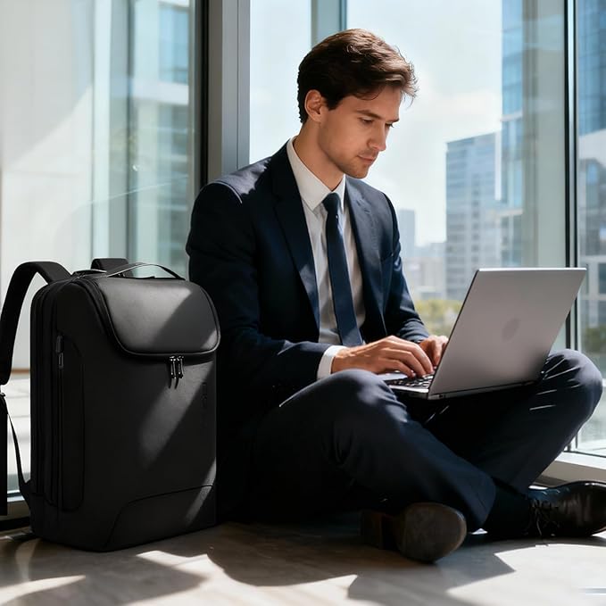 BANGE Business Backpack for Men, 17.3 Inch Laptop Compatible, Water-Resistant Travel & Work Backpack, Spacious Daypack for Office, College, and Weekend Use