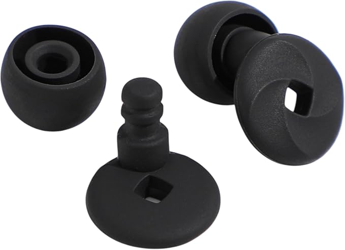Ear Plugs for Sleeping 23dB Noise Reduction for Concerts, Focus, Travel Soft Reusable Silicone Ear Plugs for Side Sleepers with 4 Ear Tips Case Black