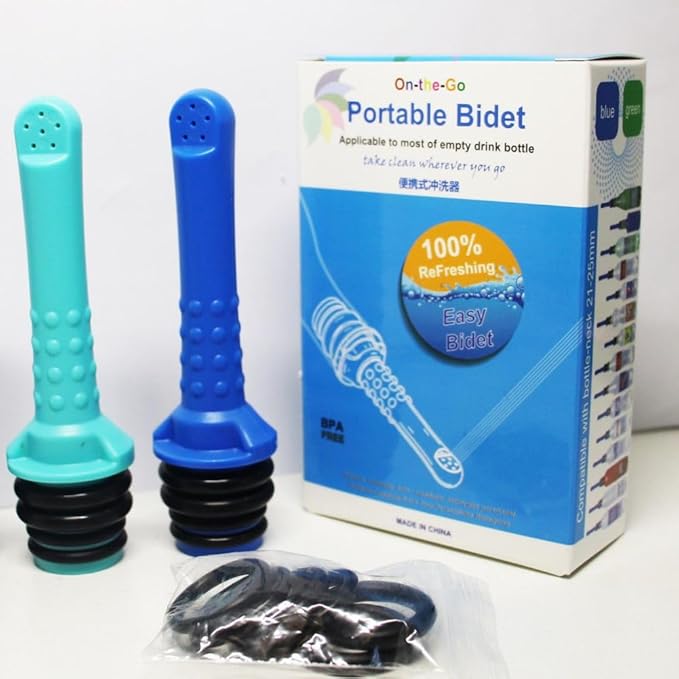 2PCS Backpacking Bidet - Portable Bidet for Toilet - Travel Bidets , Universal Shower Pipe for Traviling, Compatible with Every Bottle. Discreet,Ecological,Mini, Elderly,Sprayer (2pcs-Pocket Bidet)