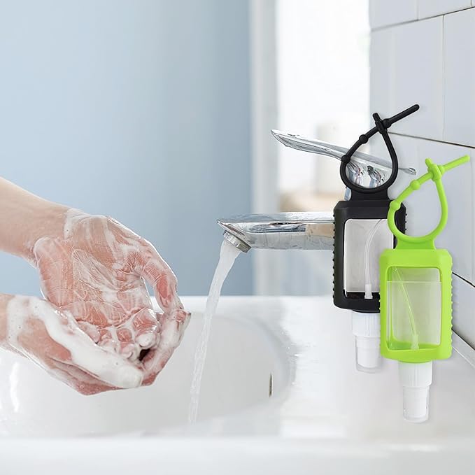 5 Pack Hand Sanitizer Travel Size Holder 60ml Travel Keychain Empty Bottles Refillable Containers for Kids and Adult