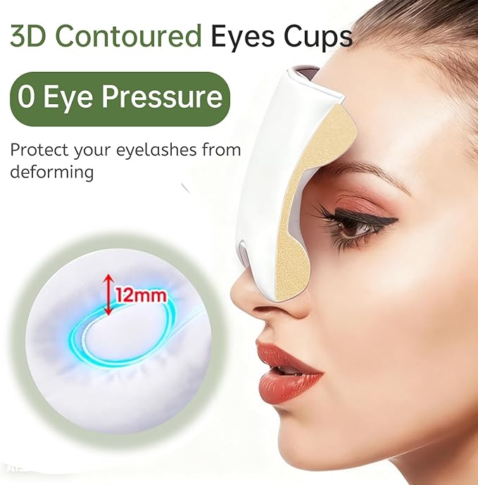 Calm&Relax Bamboo Sleep Mask: 3D Blackout Sleeping Eye Mask for Side Sleepers - Zero Pressure Eye Covers for Travel Airplane(White)