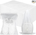 200 Pcs White Non-Woven Shoe Storage Bags – Dustproof Drawstring Travel Shoe Covers (12.5” x 18.5”) – Breathable & Portable Organizers for Shoes, Boots, Purses