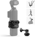 NEEWER Pocket 3 Cage, Aluminum Alloy Gimbal Video Recording Rig with Action Camera Extension Adapter 1/4" Threads Cold Shoe Compatible with DJI Osmo Pocket 3 Creator Combo, No Assembly Needed, AC009