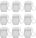10 Pcs 1Oz 30ml Clear Empty Bottles Hand Sanitizer Travel Holder Hook Keychain Carriers White Flip Cap Reusable Portable Empty Bottle Refillable Cosmetic Container for Liquid Lotions Creams