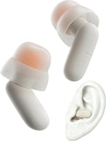 Ear Plugs for Sleeping All-Night Wear without Ear Pain Side Sleeper Patent Qufits Eartips Ultra-Comfy Reusable Earplugs for Sleep, Focus, Study, Travel, 23dB Noise Reduction - Beige