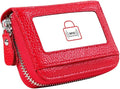 Women's RFID Blocking 12 Slots Credit Card Holder Leather Accordion Wallet