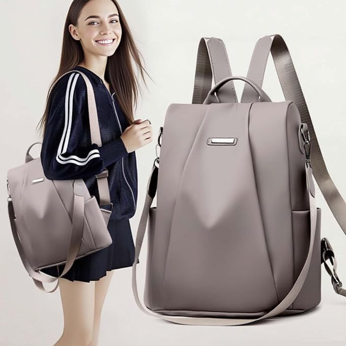 Women Backpacks Anti-Theft Ladies Backpack Purse, Women's Fashion Backpack Shoulder Bag with Replaceable Strap (Casual, Khaki)