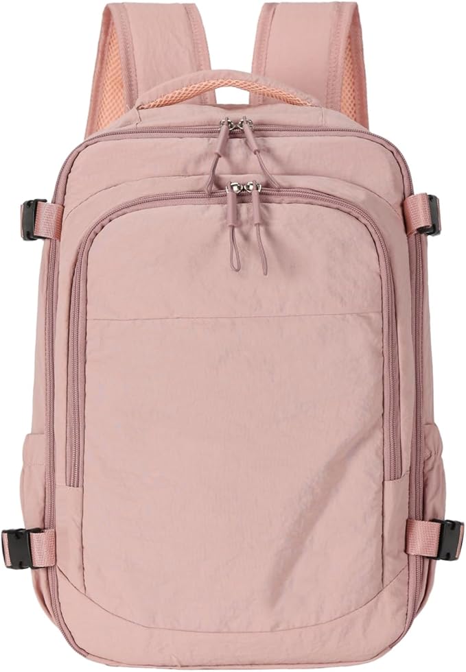 Travel Backpack For Women Men,Airline Approved Carry on Backpack,Casual Daypack for Business Travel Essentials (Pink)