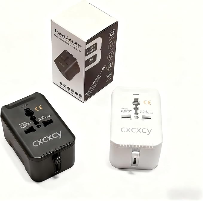20W PD Fast Charging Universal Travel Adapter, 3-in-1 with 1 Type-C & 1 USB-A Ports, European Plug, International Power Adapter for US/JP/EU/UK/AUS/CHN, Worldwide Travel Essentials White