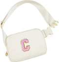 Uygafly Birthday Gift Idea - Preppy Crossbody Bag Fanny Pack for Her - Personalized Cute Trendy Stuff for Girlfriend Bridesmaid Wife Mom,Gifts for 5-16 Year Old Girls | Cream,C