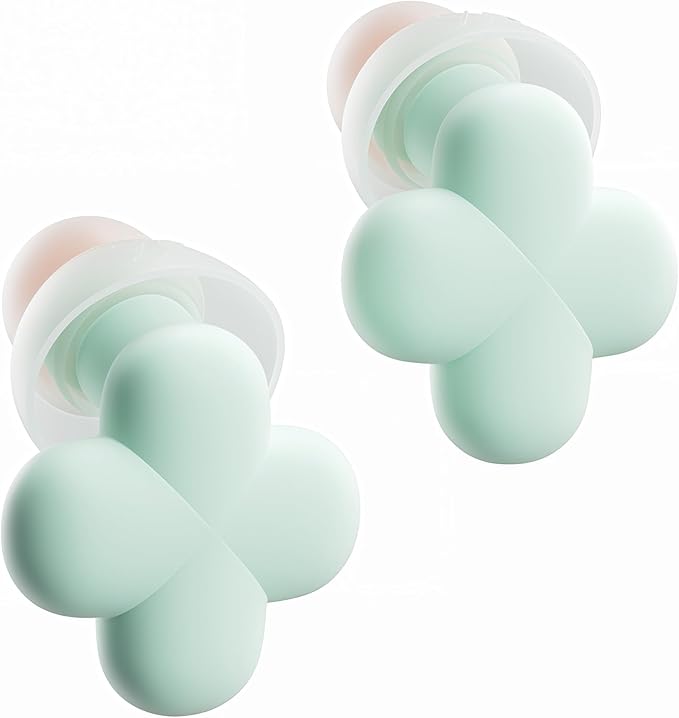 Bloom Ear Plugs for Small Ear Canals – Ultra-Comfy Patented Qufits Tips, Noise Cancelling, Reusable Silicone Earplugs for Sleeping, Study, Travel – Stylish Feminine Design (Aqua)