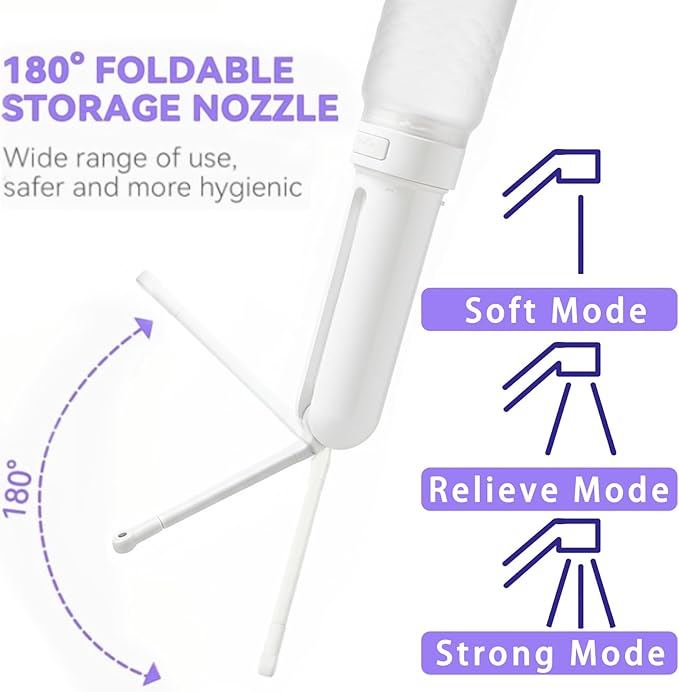 Portable Bidet for Travel & Toilet 320ml Rechargeable Handheld Bidet with 800mAh Battery IPX7 Waterproof Personal Hygiene Cleaning Postpartum Care for Women Baby Elderly Camping