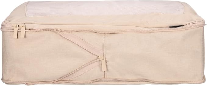 HARFINGTON Compression Packing Cube for Suitcases 45x34x13cm Lightweight Luggage Organizers Bag Travel Essentials Compression Bags for Carry on Suitcases, Beige