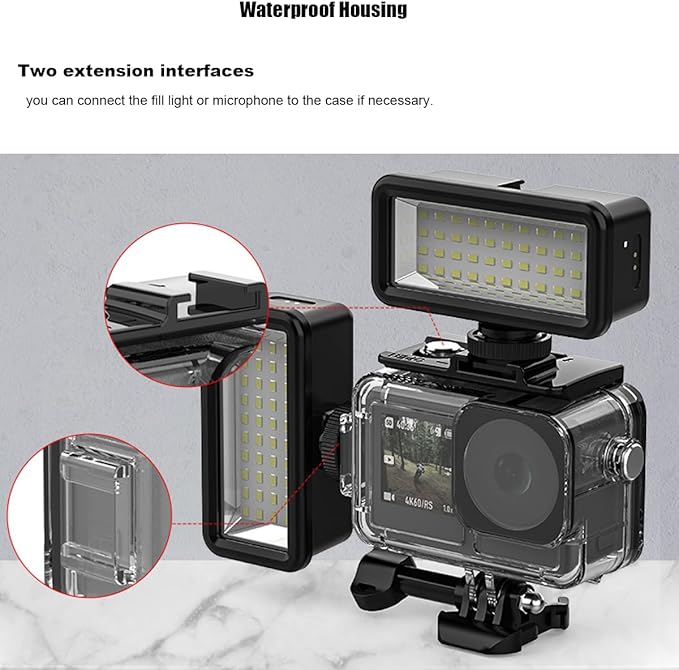 Accessories Kit for DJI Osmo Action 5 pro / 4/3 Waterproof Case Housing Glass Screen Protector Film Silicone Case Lens Cover for DJI Action 5Pro / 4/3
