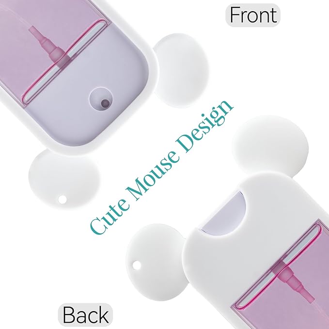 TERPINK Silicone Case Compatible with Touchland Hand Sanitizer Spray 1 fl oz, Mouse Design Protective Case with Keychain for Power Mist and Glow Mist, Hand Sanitizer Spray Accessory 1 Pack (White)