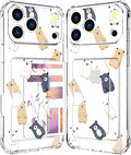 Compatible with iPhone 17 Pro Max Case Card Holder for Women Cute Design,Wallet Phone Cases Transparent Cool Kawaii Protective (Clear Lovely Bears Funny)