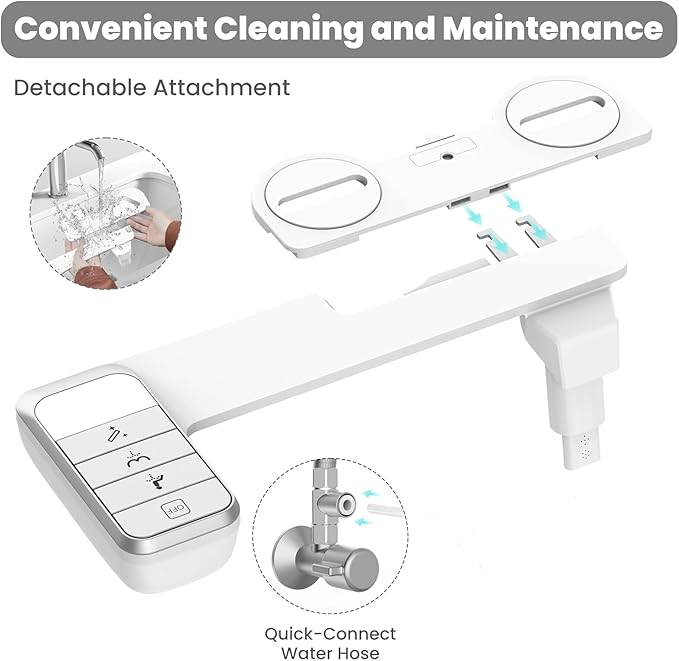 Bidet Attachment for Toilet Ultra-Slim Bidets for Existing Toilets, Non-Electric Bidet Toilet Seat Self-Cleaning Retractable Nozzles Badays for Toilets, Quick & Easy Installation Bedets