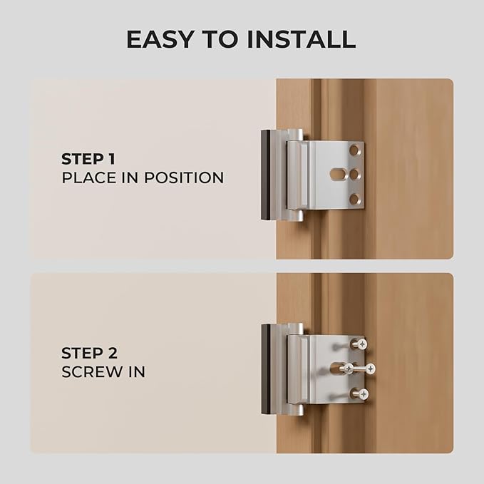Greatalent 4Pack Home Security Door Reinforcement Lock Childproof, Door Locks for Kids Safety, Door Lock Latch Stopper for Front Door Inside Top of Door, Aluminum Construction Finish