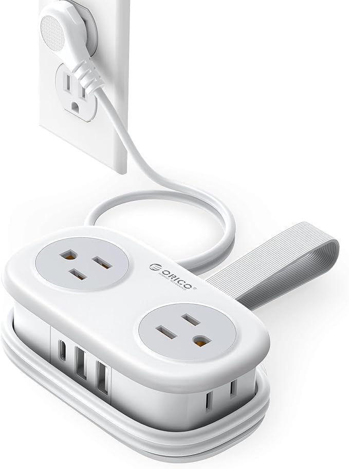 Travel Power Strip, ORICO 4 Outlets 3 USB Ports (1 USB C) with 4FT Wrapped Short Extension Cord, Compact Power Strip for Hotel Travel Essentials Cruise Approved-AP3