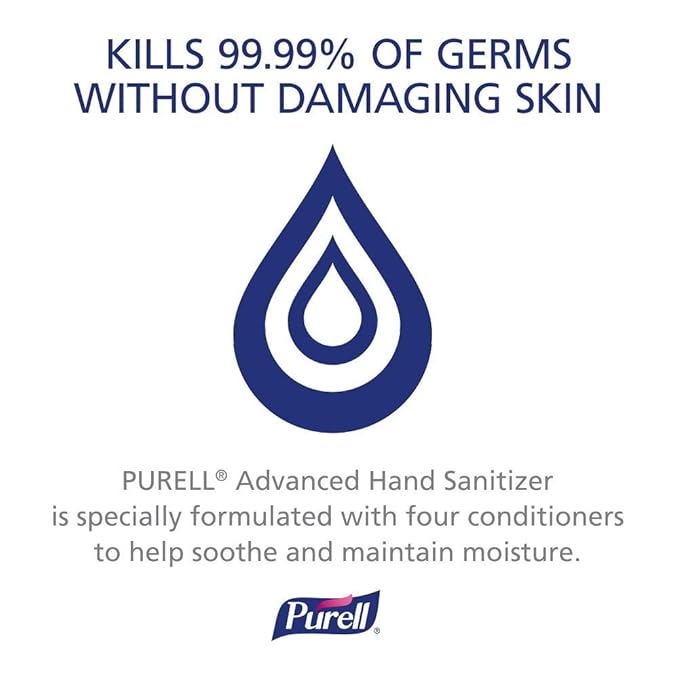 PURELL Advanced Hand Sanitizer Refreshing Gel, Clean Scent, 2 fl oz Travel Size Flip-Cap Bottle (Pack of 24) - 9605-24