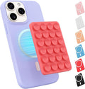 Magnetic Suction Phone Mount for MagSafe Case,Silicone Sticky Phone Grip Holder for iPhone,Removable Hands-Free Selfie/Video for TikTok & Instagram Influencer/Creator (Rose Red)