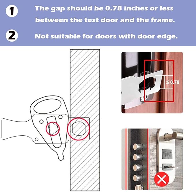 Portable Door Lock,Travel Lock, Add Extra Locks for Additional Safety and Privacy Lock Down for School, Airbnb, Home,Hotel(Set of 2)