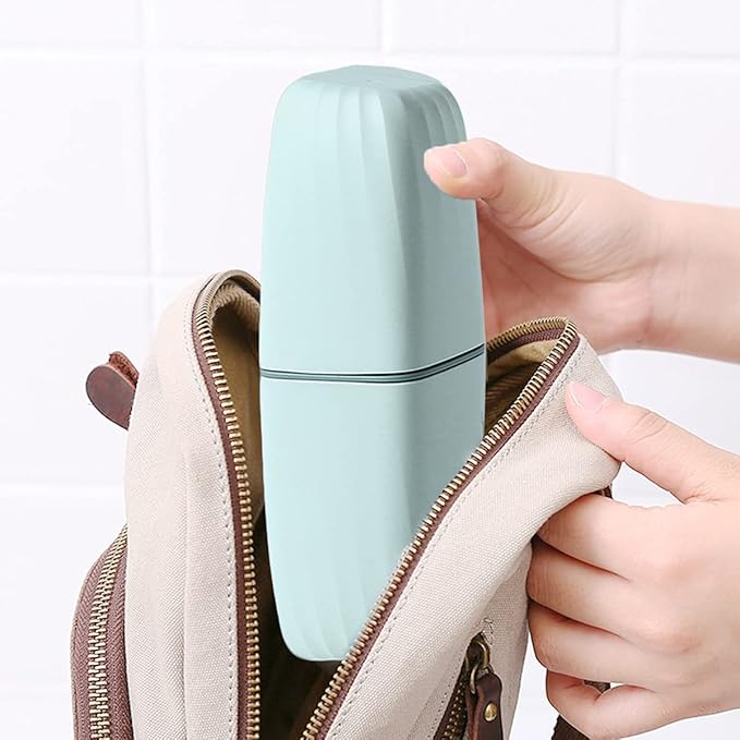 Travel Toothbrush Cup Case,Toothbrush Holder with Cover Travel Toothbrush Containers Portable Toothpaste Storage Toothbrush Case and Carrier for Camping School Business Trip Bathroom (Pink)