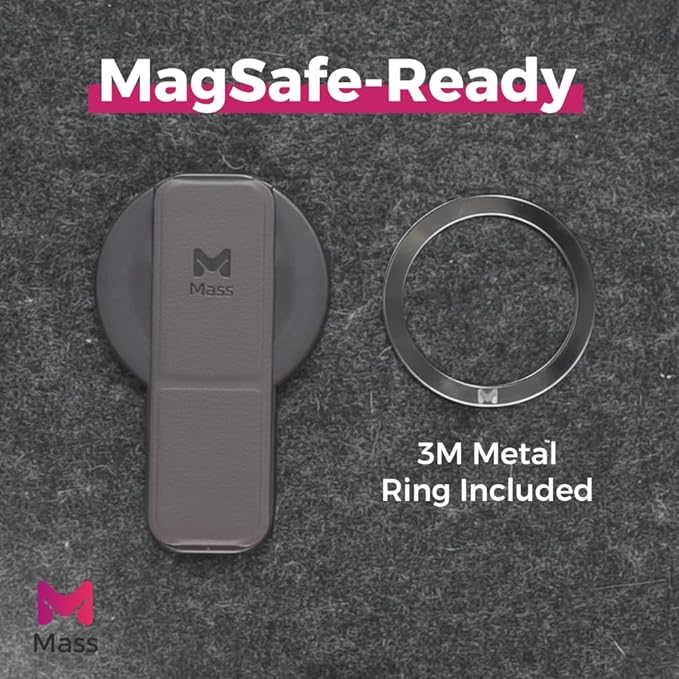 Planet Grip Compatible with MagSafe-Style iPhone Devices, Made from with a Slim Foldable Holder for Secure Magnetic Attachment and one-Hand use (Purple) by Mass
