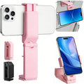 Airplane Phone Holder, Foldable Phone Holder for Airplane Seat Back Luggage Pole Desk 360° Rotation for Multi-Directional Viewing, Travel Essentials Holds Cell Phones (Black & Pink 2pcs)