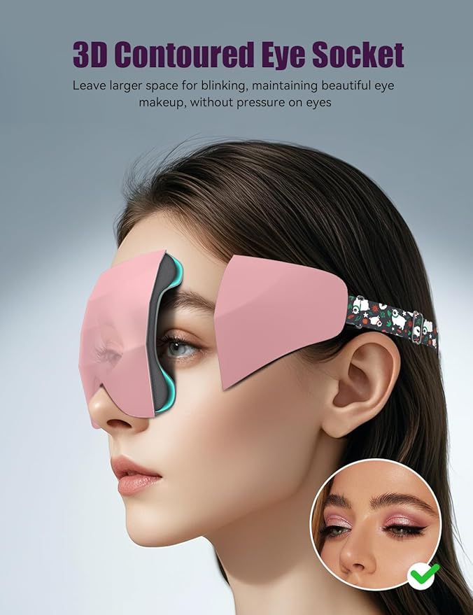 Sleep Mask for Side Sleeper Women Men, EVA BELLE Eye Mask for Sleeping Light Blocking, 3D Sleeping Mask Blackout, Soft Breathable Eye Shade Cover with Adjustable Elastic Strap for Travel Home Nap Rest