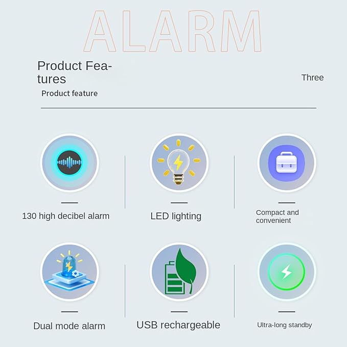 Genérico Personal Safety Devices, with Light, Cute and Portable Keychain | Mode, Attractive and Portable Design, for Men, Women, Older Travel, Camping, Hiking, Climbing to the Air