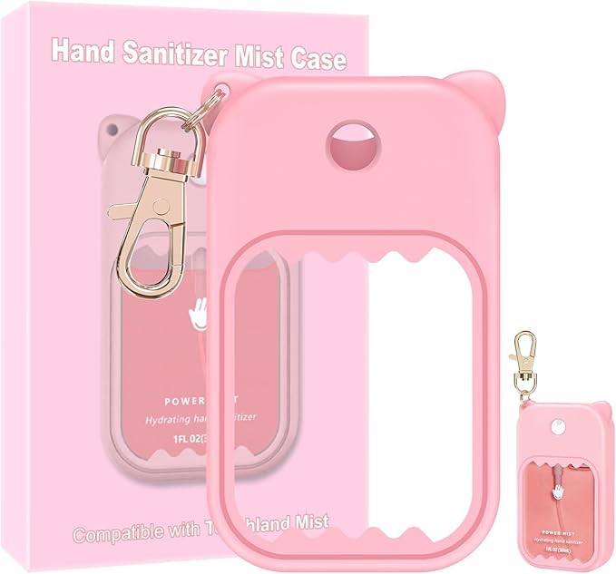 Hand Sanitizer Spray Case for Touchland Silicone Touchland Case Keychain Cute Hand Sanitizer Holder Keychain Compatible with Touch land Power Mist Gentle/Glow Mist