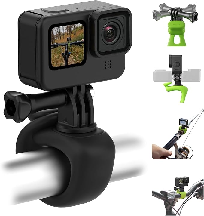 TELESIN Camera 360 Strap Mount Flexible Wrap Band Bike Motorcycle Handlebar Tube Roll Bar Stick Pole Ski Pole Mount for DJI Osmo Pocket 4, DJI Action/Osmo 360/Osmo Nano,Go Pro Hero,Akaso,Insta360
