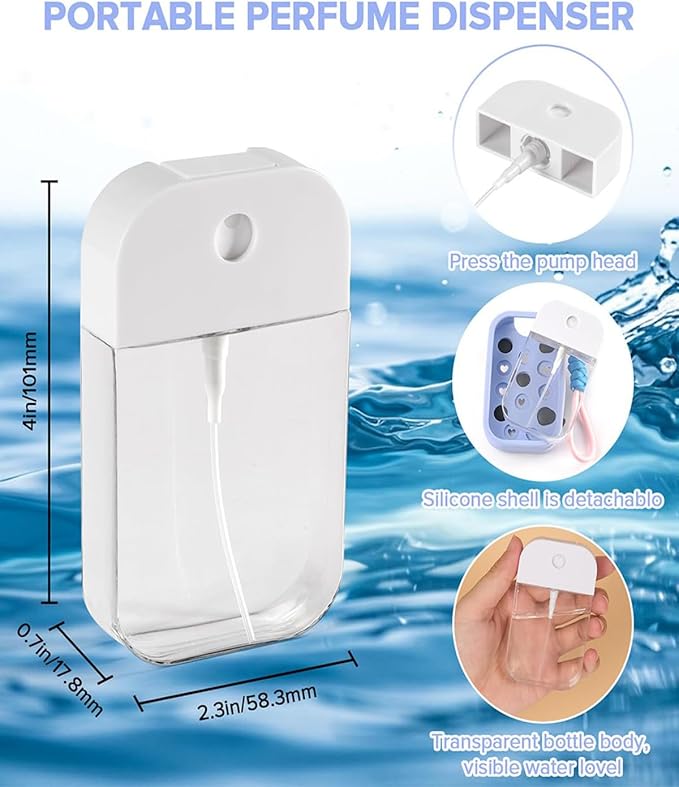 Silicone Mist Case Compatible with Touchland Crocs Hand Sanitizer Spray Bottle (Fit for 1.58 FL OZ/45 mL), with 5 Charms and Keyring Accessory(not for for 1 FL OZ/30 mL Ver) (Blue)