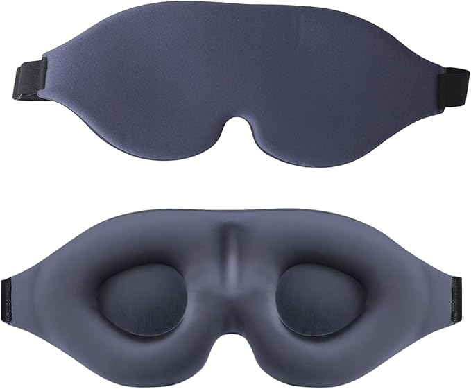 Sleep Mask for Women Men Comfortable Blockout Soft 3D Padded Eye Mask for Sleeping Side Sleeper Friendly Dark Grey