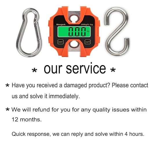 Digital Hanging Scales Portable Heavy Duty Crane Scale 250 kg 500 lb 2 AAA Batteries(Not Included)