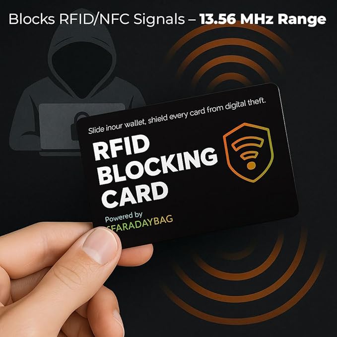 RFID Blocking Cards - SafeCard Shield for Credit, Debit, and social security card protector - Slim Wallet Protector for Men & Women (4)