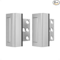 2 Pack Home Security Door Reinforcement Lock, Childproof Safety Door Lock Latch Stopper, Removable Screw-Mounted, Prevent Home Unauthorized Entry, Aluminum Construction, Withstands 800 lbs