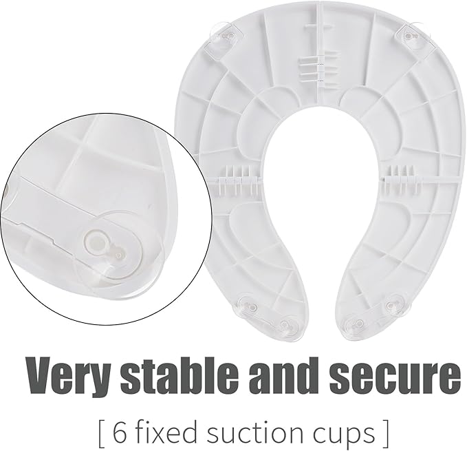 Funbliss Foldable Travel Potty Seat for Toddlers,Potty Training Toilet for Toddlers with Safety Suction Cups, Includes Storage Bag,Essential for On-the-Go Potty Training,White